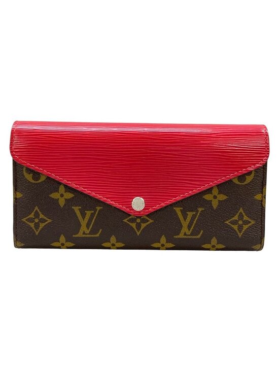 Louis Vuitton Handbags - Louis Vuitton Wallet Portefeuille Marie Roulon Brown Red Leather